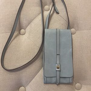 Leather mini shoulder purse for cellphone & ID